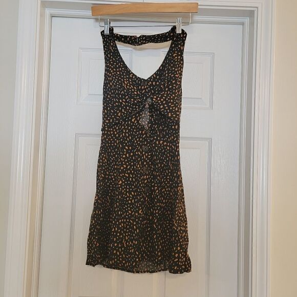 Urban Outfitters Linen Tie-Front Halter Dress size XS NWT - Picture 4 of 8